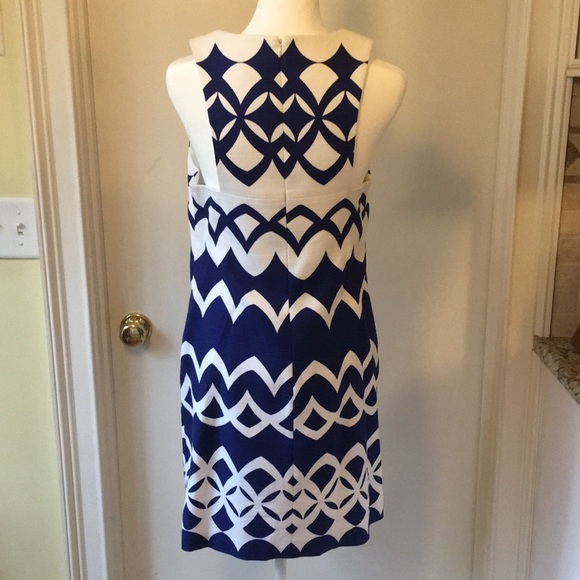 Crown & Ivy Dress Blue and White Size 6 - Picture 2 of 9